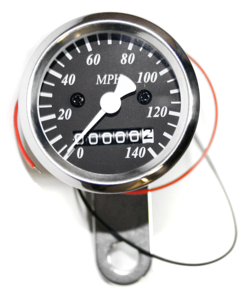 Micro Custom Speedometer-MPH ~ Black Face Plate - XLmotorcycleparts