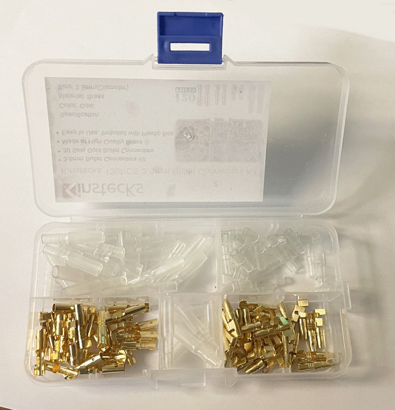 120Pc ~ 3.5mm Bullet Connector with Covers Set ~ For Wire Harness - XLmotorcycleparts