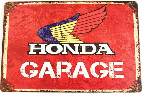 Honda Logo (Blue/Yellow/Red Logo) - Tin Sign - XLmotorcycleparts