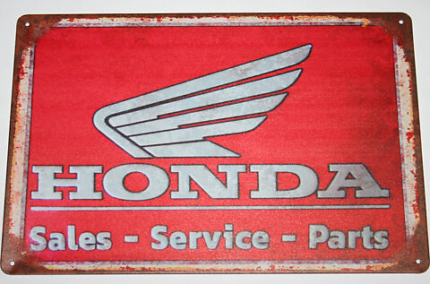 Honda Logo (Red Background) - Tin Sign - XLmotorcycleparts