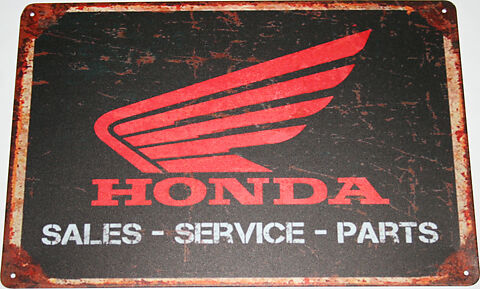 Honda Logo (Black Background) - Tin Sign - XLmotorcycleparts