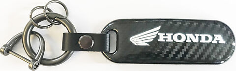 Honda Logo Keychain with Carbon Background - XLmotorcycleparts