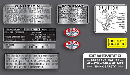 Warning & Service Label Decal Set - XLmotorcycleparts