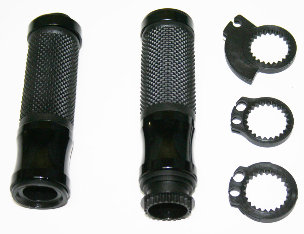 Black Universal Grips w Throttle Sleeve