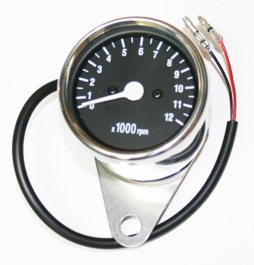 Deluxe Mini Custom Tachometer ~ Black Face Plate ~ 7:1 Ratio