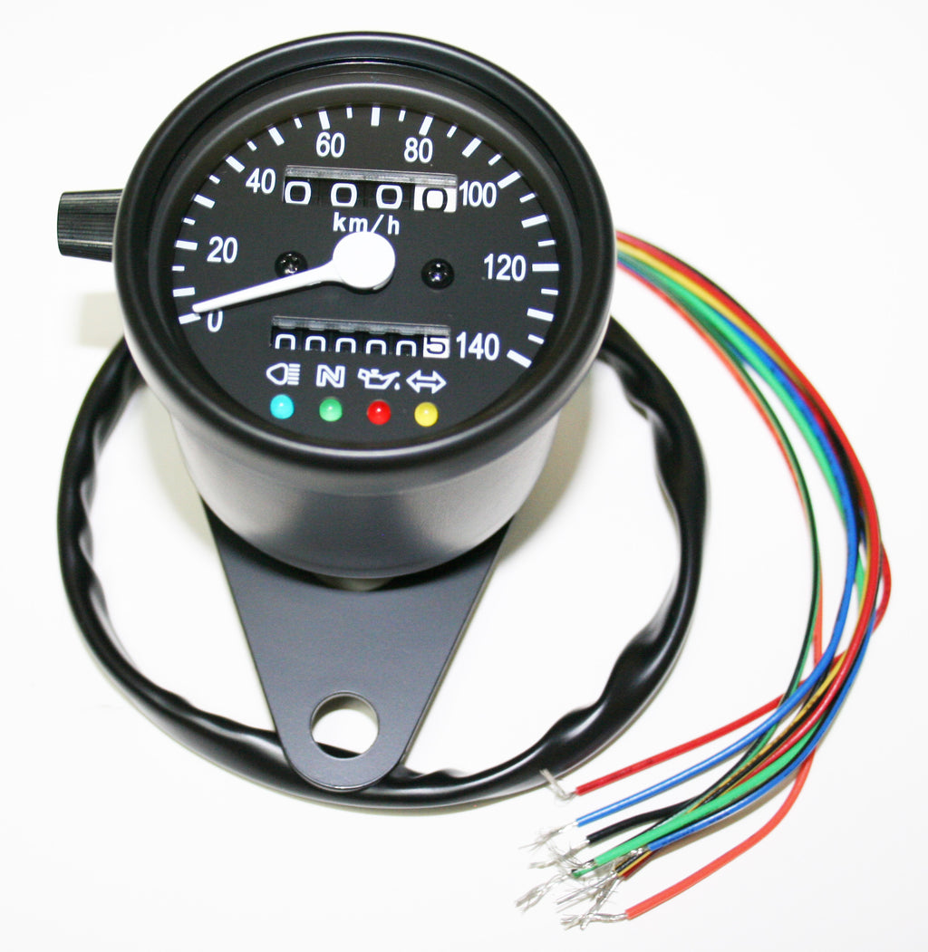 Deluxe Mini Custom Speedometer-KPH ~  All Black - 4:1