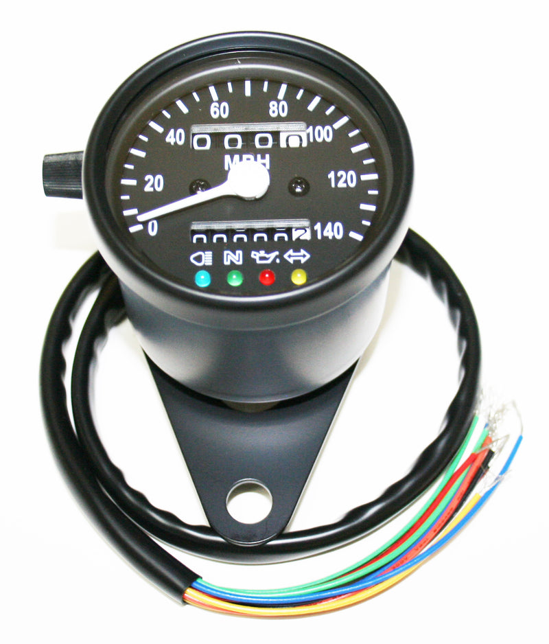 Deluxe Mini Custom Speedometer-MPH ~ All Black 2:1