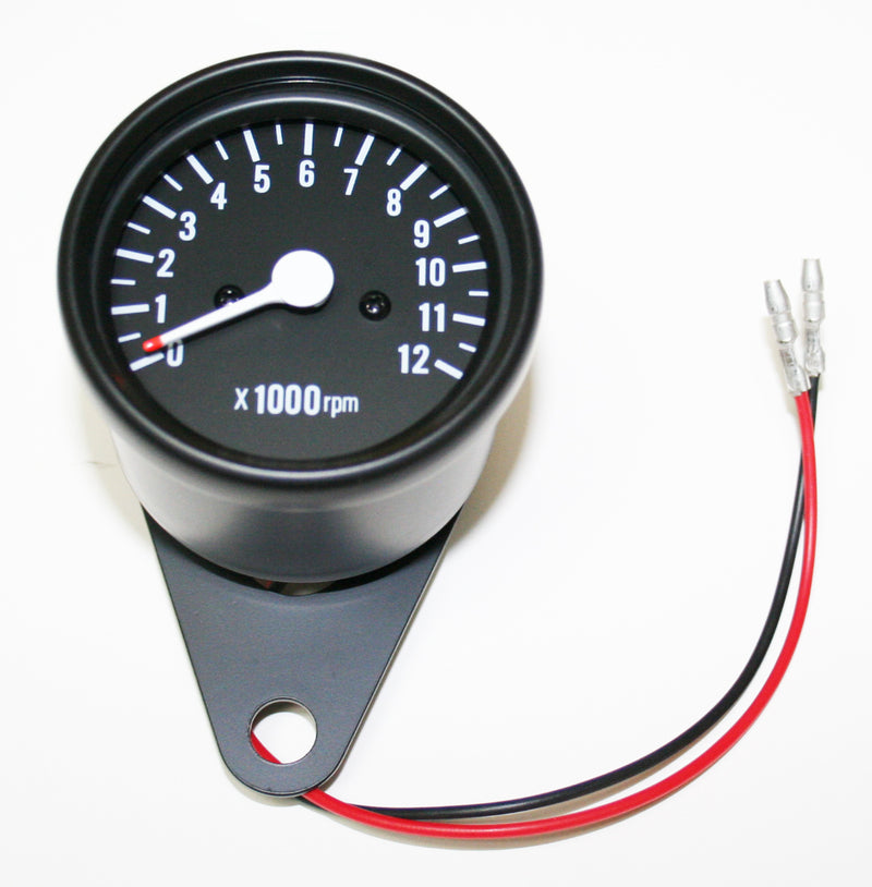 Deluxe Mini Custom Tachometer ~ All Black ~ 7:1 Ratio