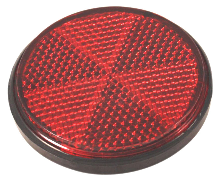 Round Reflector - Red - Black Rim