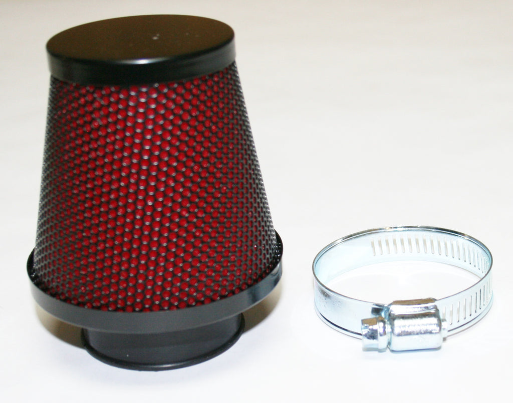 Black/Red Round Pod Air Filter ~ 39mm