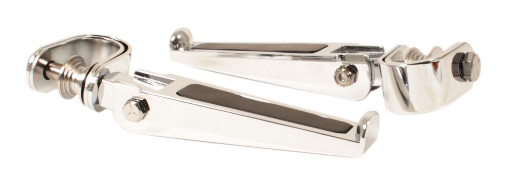 Chromed Rubber Inlay Foot Pegs Pk/2