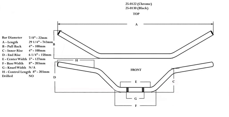 Black Daytona Tour Style Handlebar