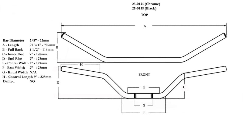 Chopper T Style Handlebar - XLmotorcycleparts