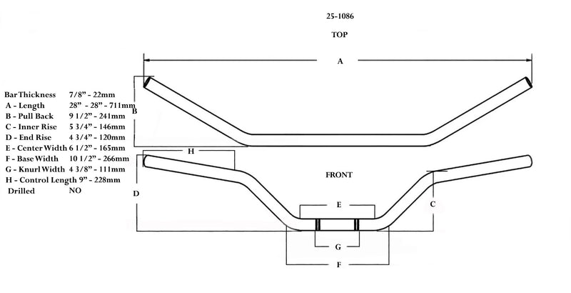 Virago Style Handlebar - XLmotorcycleparts